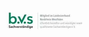 Logo BVS - Mitglied im Landesverband öffentlich bestellter und vereidigter sowie qualifizierter Sachverständiger in Nordrhein-Westfalen